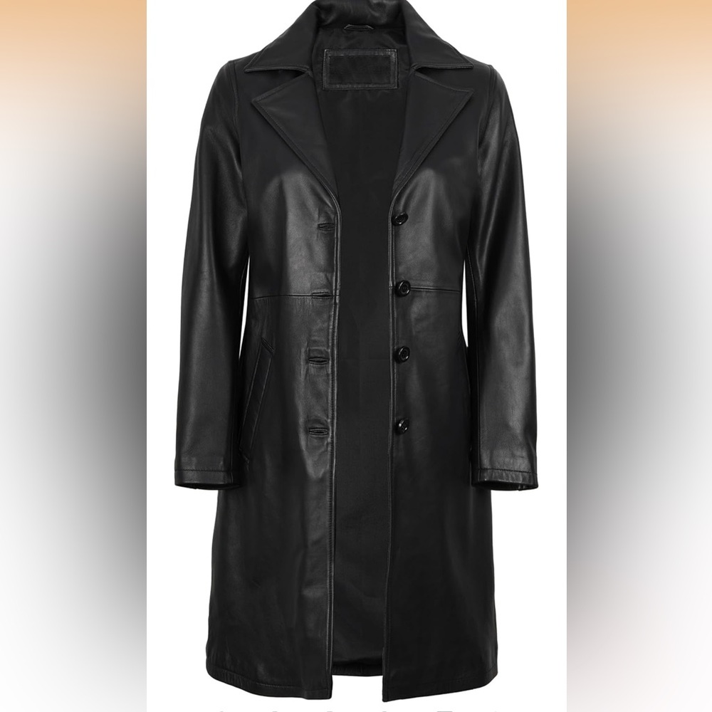 Black 100% Leather Women's Coat